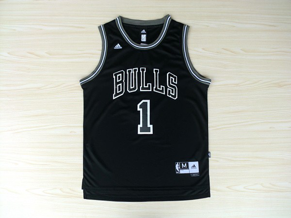  NBA Chicago Bulls 1 Derrick Rose New Revolution 30 All Black Jersey